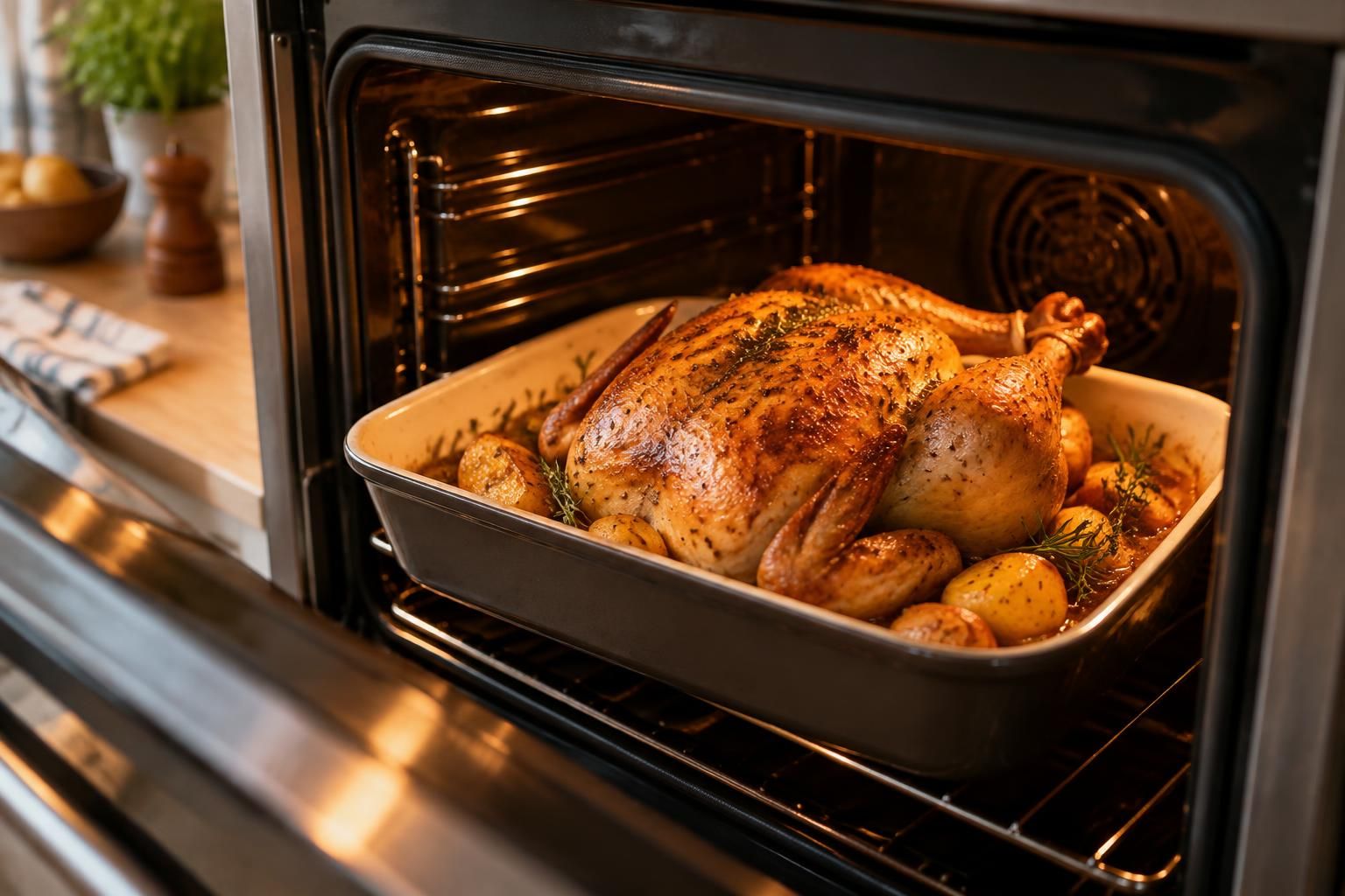 découvrez combien de temps cuire un poulet de 1,5 kg au four et à quelle température pour obtenir une chair tendre et une peau bien dorée.