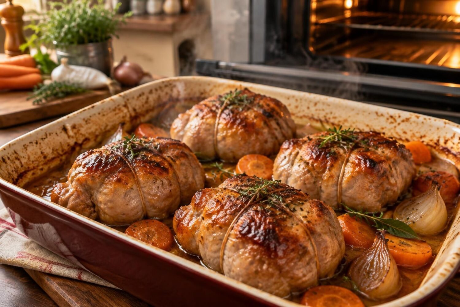 Cuisson des paupiettes de porc au four : temps, température et recette simple