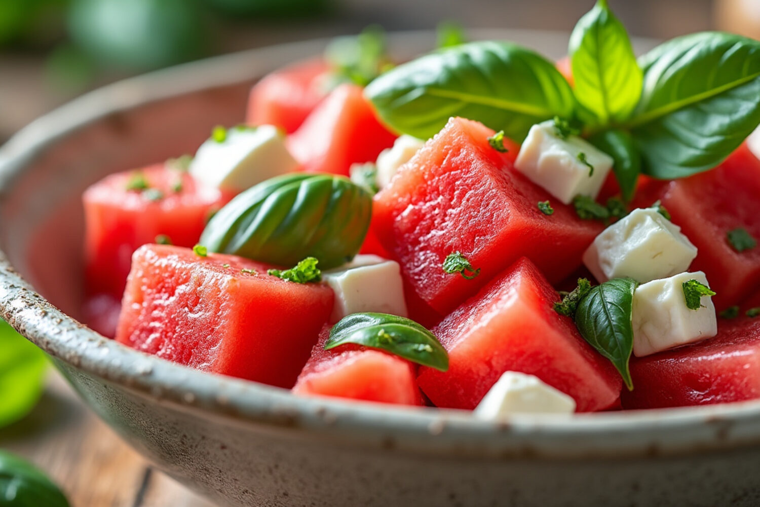 Salade pastèque, feta et basilic : une recette rafraîchissante pour l&rsquo;été