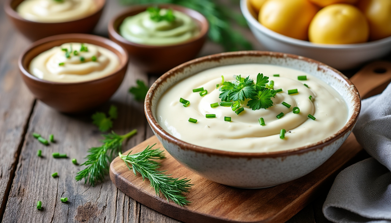 découvrez des recettes savoureuses de sauce au fromage blanc pour accompagner vos pommes de terre, avec des variations faciles et gourmandes à réaliser chez vous.