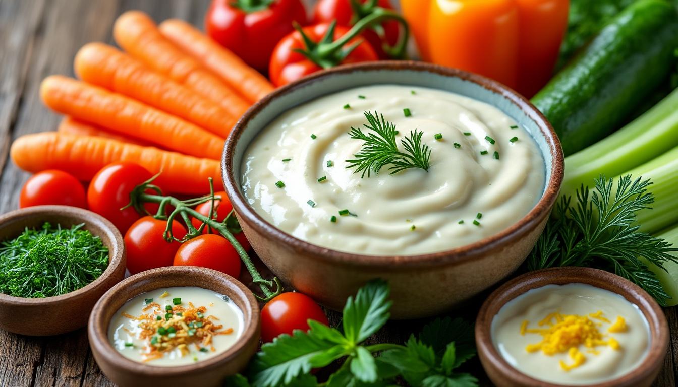 découvrez des recettes originales de sauce fromage blanc pour accompagner vos légumes crus avec des alternatives savoureuses et faciles à préparer.